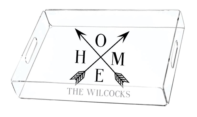Home Arrows with Name Serving Tray