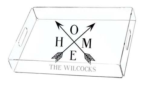 Home Arrows with Name Serving Tray