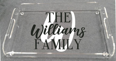 Monogram Last Name Serving Tray
