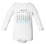 Birth Month Long Sleeve Baby Bodysuit