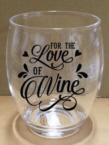 For the Love of Wine 14 oz. Stemless Wine Glass