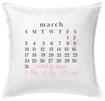 Birth Month Pillow